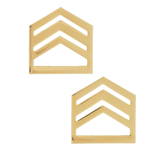 ROTC Staff Sergeant STA-BRITE® (Gold) Rank Pin-on (pair)