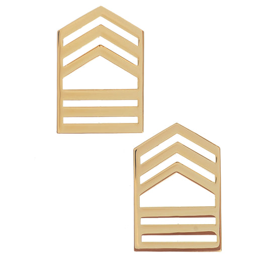 ROTC Master Sergeant STA-BRITE® (Gold) Rank Pin-on (pair)