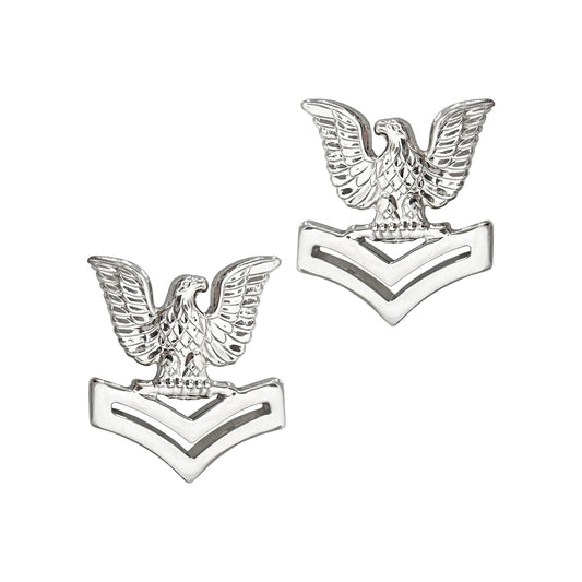 U.S. Navy Petty Officer 2nd Class Collar Device (E5) STA-BRITE® Pin-on (PAIR)