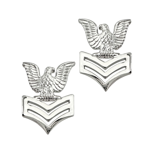U.S. Navy Petty Officer 1st Class Collar Device (E6) STA-BRITE® Pin-on (PAIR)