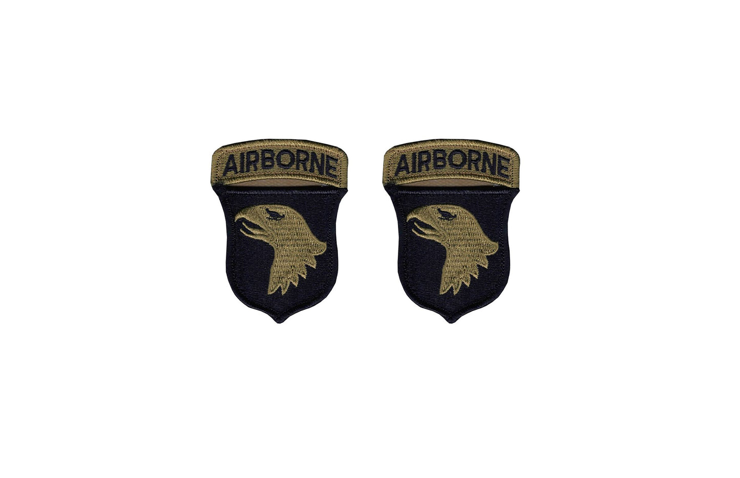 Brown Black 101st Airborne Division Tab Patch VELCRO® BRAND Hook