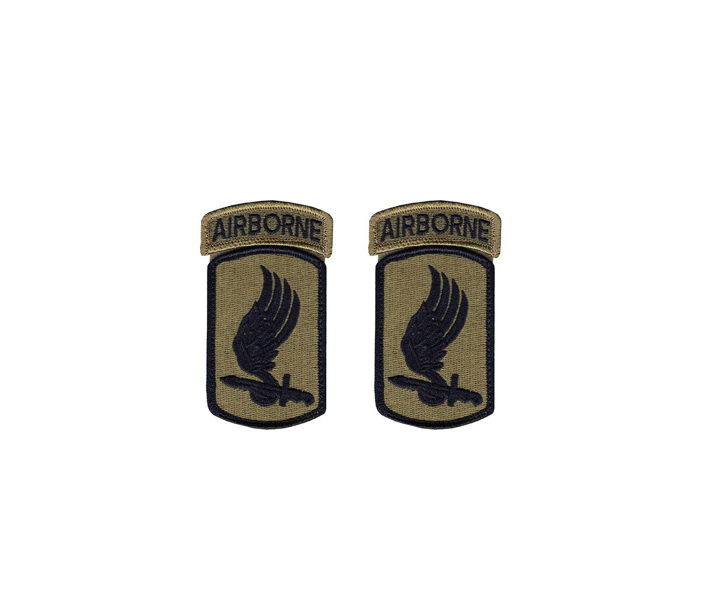 U.S. Army 173rd Airborne Brigade OCP Patch with Hook Fastener and Airborne Tab (pair)