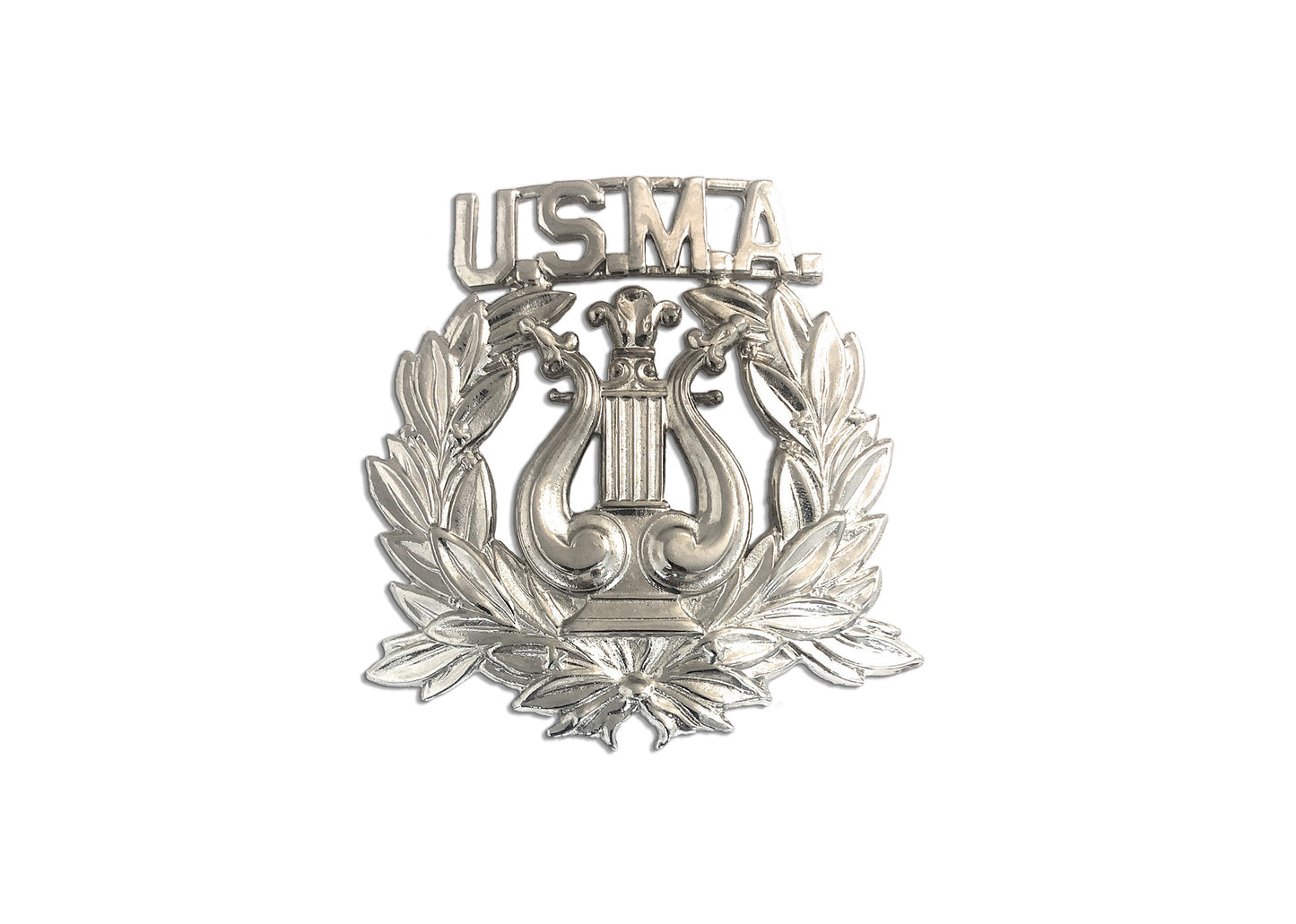 U.S.M.A. large hat brass silver STA-BRITE (West point Band)
