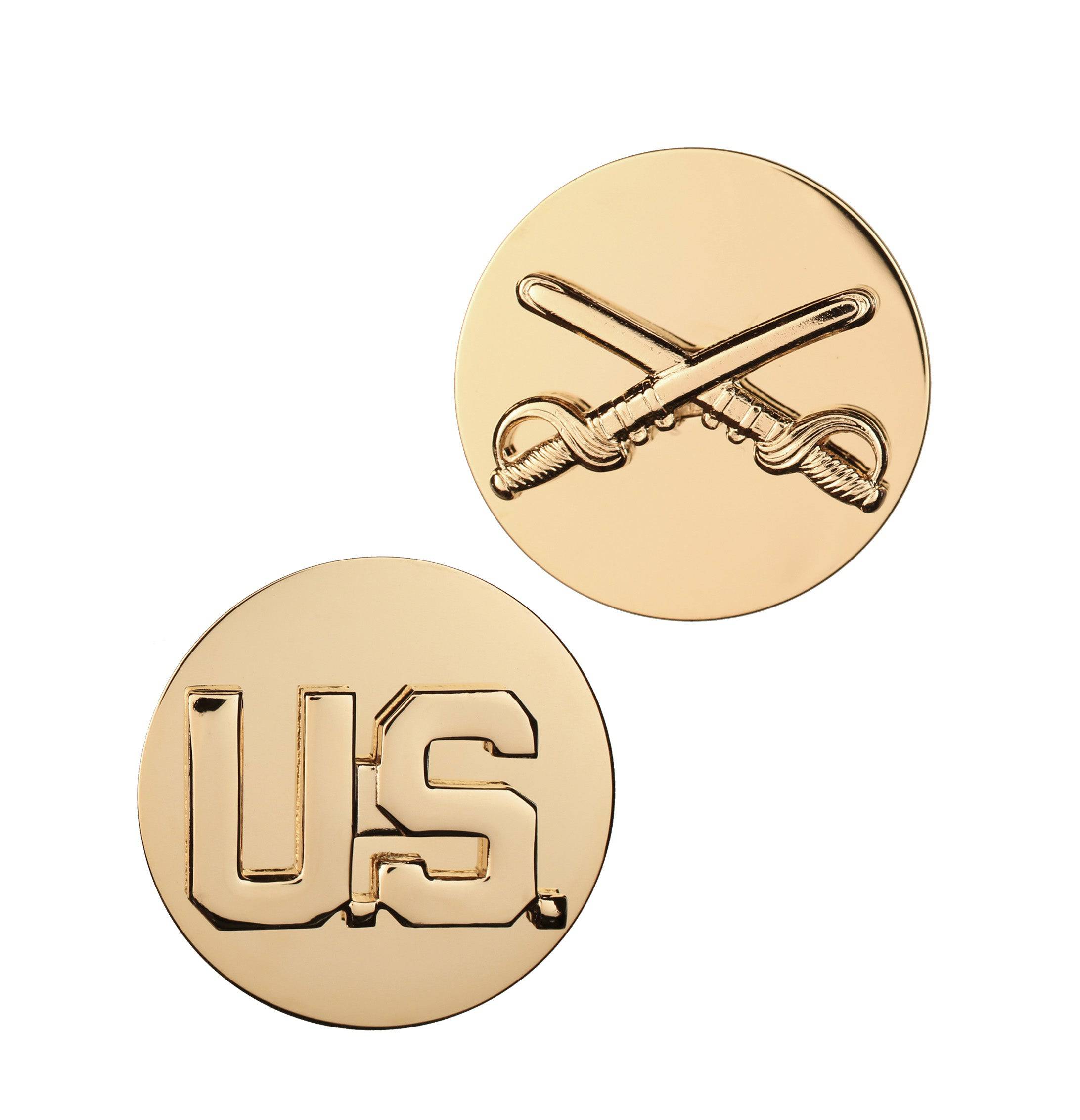 Stab Pin Check U.S. Army Enlisted Cavalry & U.S. STA-BRITE® Pin-on (pair)