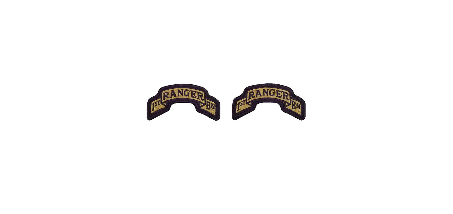 U.S. Army 75th Ranger Regiment 1st Battalion OCP Scroll with Hook Fastener (pair)