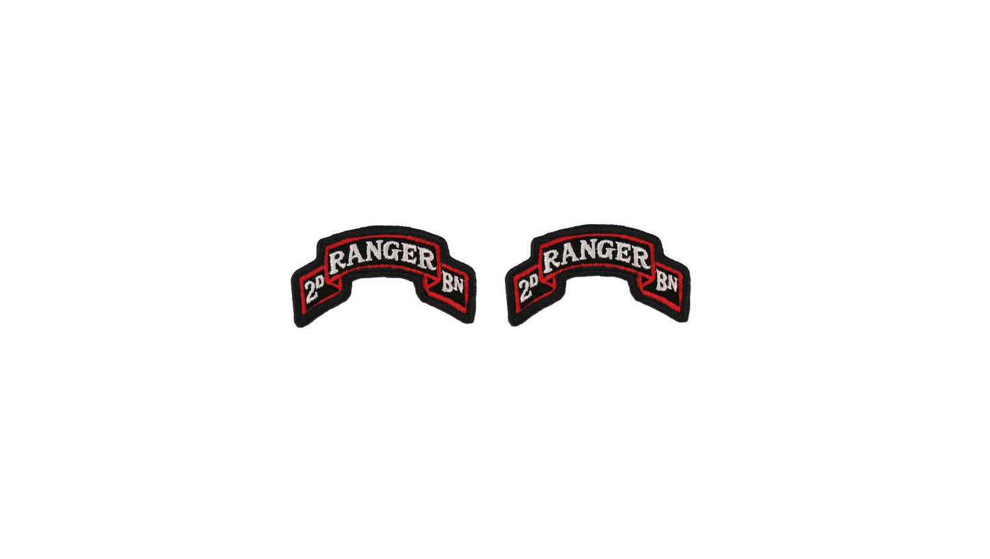 U.S. Army 75th Ranger Regiment 2nd Battalion SEW ON AGSU Color tab (pair)