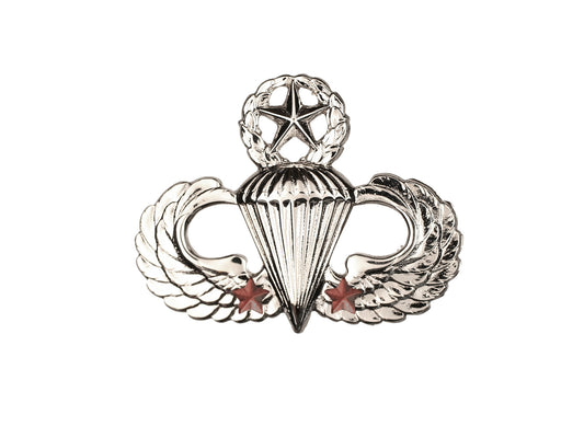 US Army Combat Parachutist Master 2nd Award Full Size STA-BRITE® Pin-on Badge