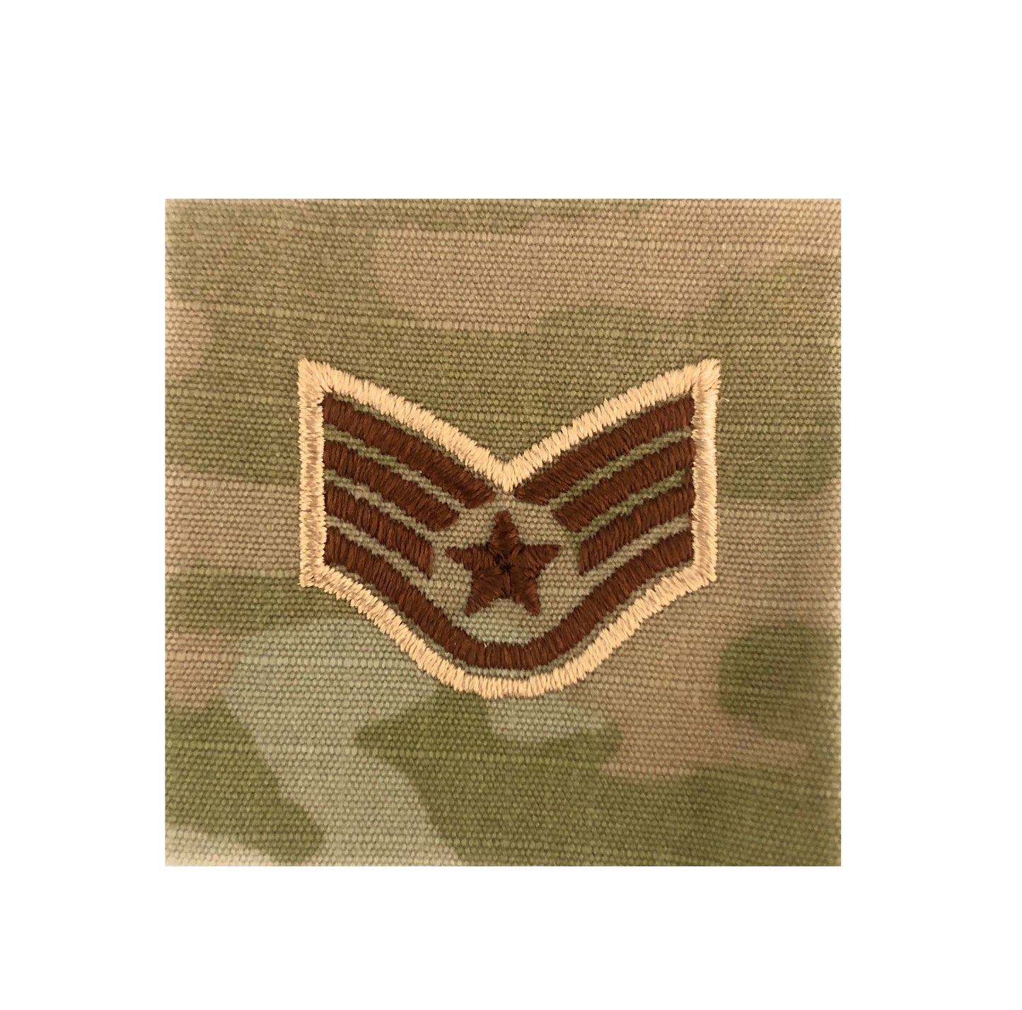 U.S. Air Force E5 Staff Sergeant OCP Spice Brown Sew-On Rank (For Shirt, Jacket, Coat) (each)