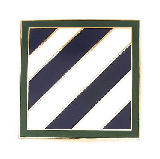 U.S. Army 3rd Infantry Division with Gold Plated Border (Large Pin 2”X 2”) (each)
