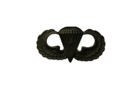 U.S. Army Combat Parachutists Jump Wings Basic (1 Jump) Sta-Brite® Black Metal Pin-on Badge