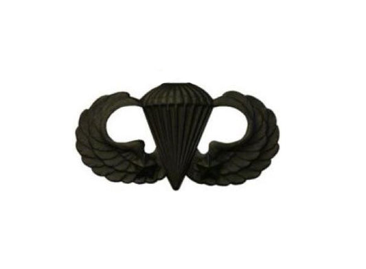 U.S. Army Combat Parachutists Jump Wings Basic (2 Jumps) Sta-Brite® Black Metal Pin-on Badge