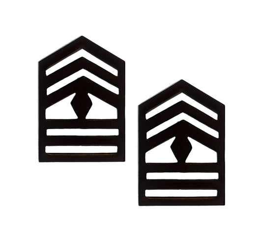 ROTC First Sergeant STA-BRITE® (Black) Rank Pin-on (pair)