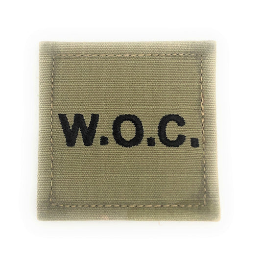 U.S. Army W.O.C. Warrant Officer Candidate Black Letters OCP with Hook Fastener