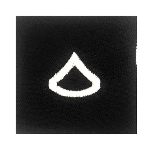 (E3) Private First Class 2x2 Black Sew-on Rank (each)