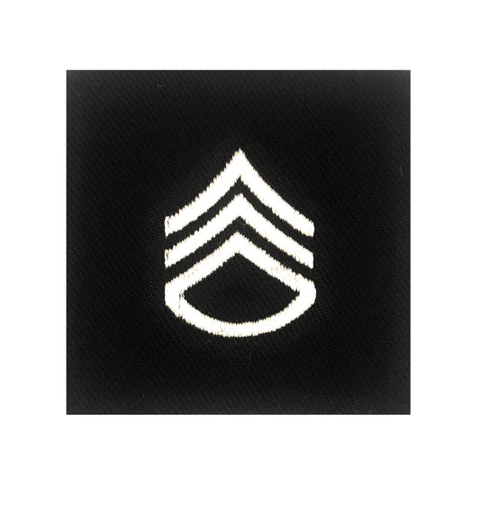 (E6) Staff Sergeant 2x2 Black Sew-on Rank (each)