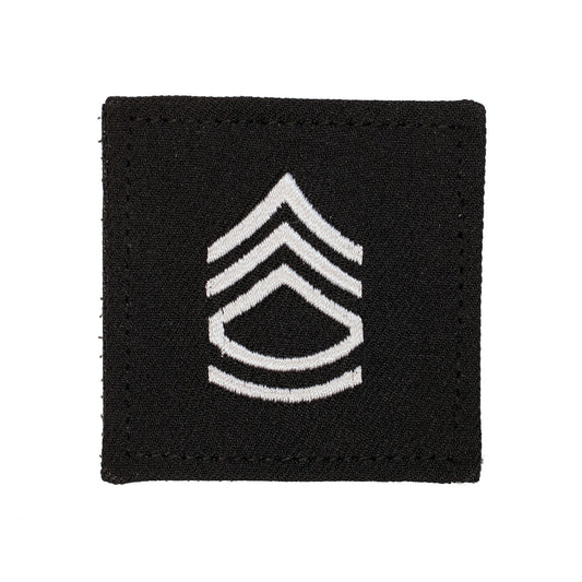 Army SGT 1st Class 2x2 Black with Hook Fastener