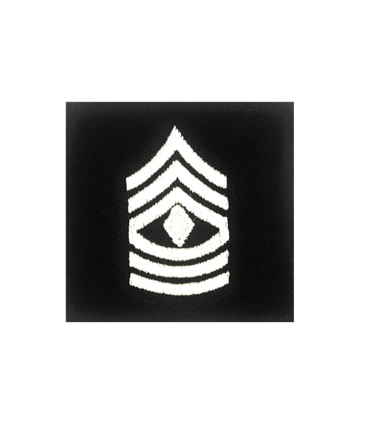 (E8) First Sergeant 2x2 Black Sew-on Rank (each)