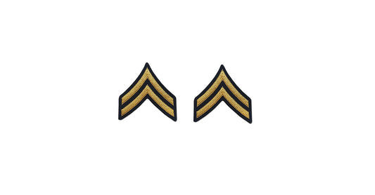 U.S. Army E4 Corporal Gold on Blue Sew-on - Large/Male