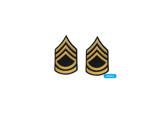 U.S. Army E7 Sergeant First Class Gold on Blue Sew-on - Small/Female