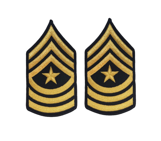 U.S. Army E9 Sergeant Major Gold on Blue Sew-on - Large/Male