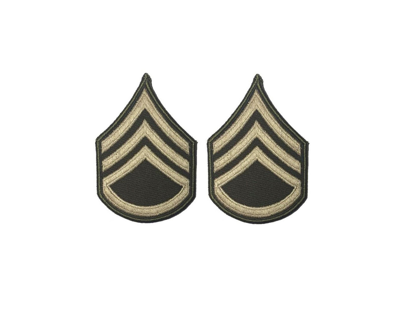 U.S. Army AGSU E6 Staff Sergeant Chevron Sew on Rank (Male) (pair)