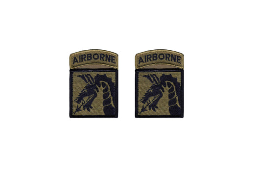 U.S. Army 18th Airborne OCP Patch with Hook Fastener and Airborne Tab (pair)