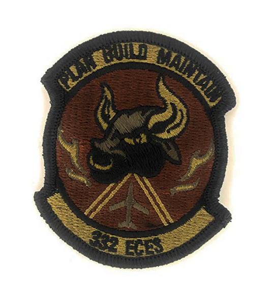 332nd Expeditionary Civil Engineer Squadron Spice Brown OCP Patch W/ Hook Fastener