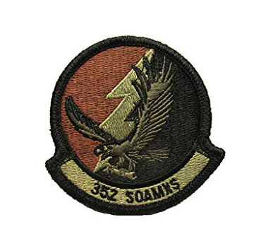 352nd Special Operations  Aircraft Maintenance Squadron Spice Brown OCP Patch W/ Hook Fastener