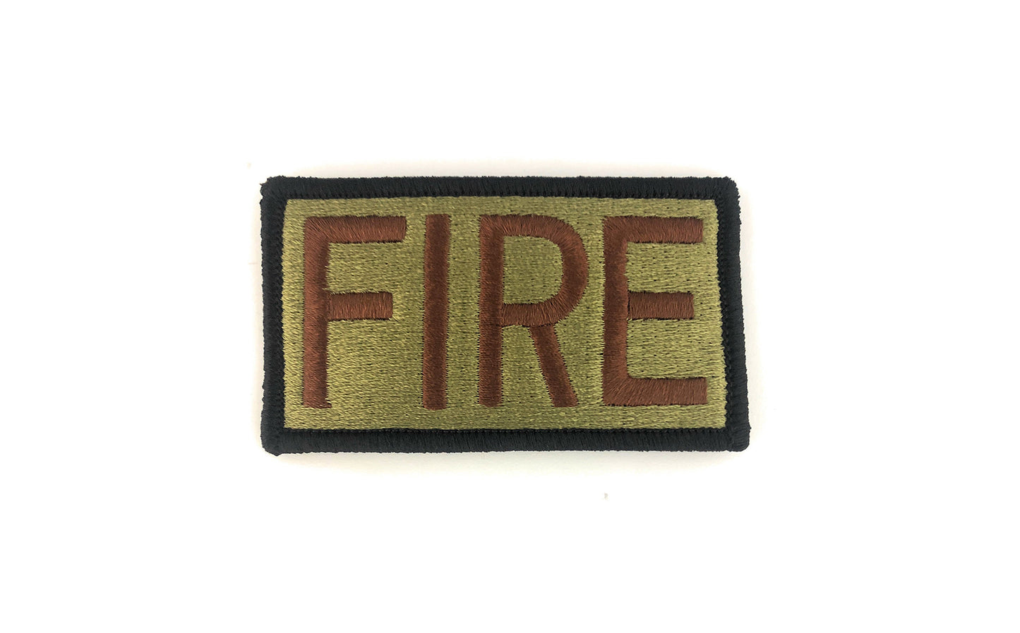A.F. Fire Brassard with Spice Brown Letters and Black Border Ocp Patch w/Hook Fastener