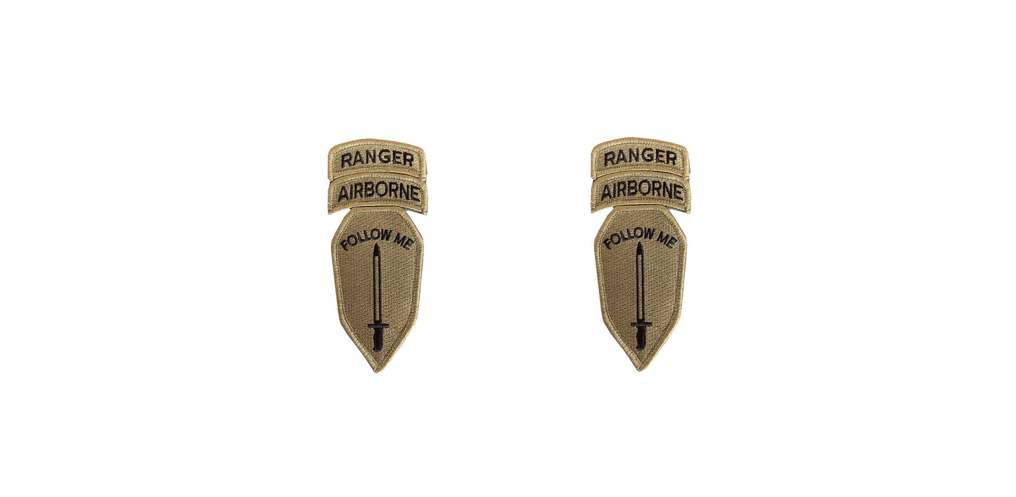 U.S. Army Infantry School "Follow Me" With Airborne and Ranger Tabs OCP Patch with Hook Fastener (pair)