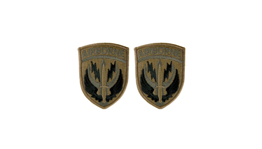U.S. Army Special Operation  Command Central With Brown Border and Airborne Tab OCP Patch with Hook Fastener (pair)
