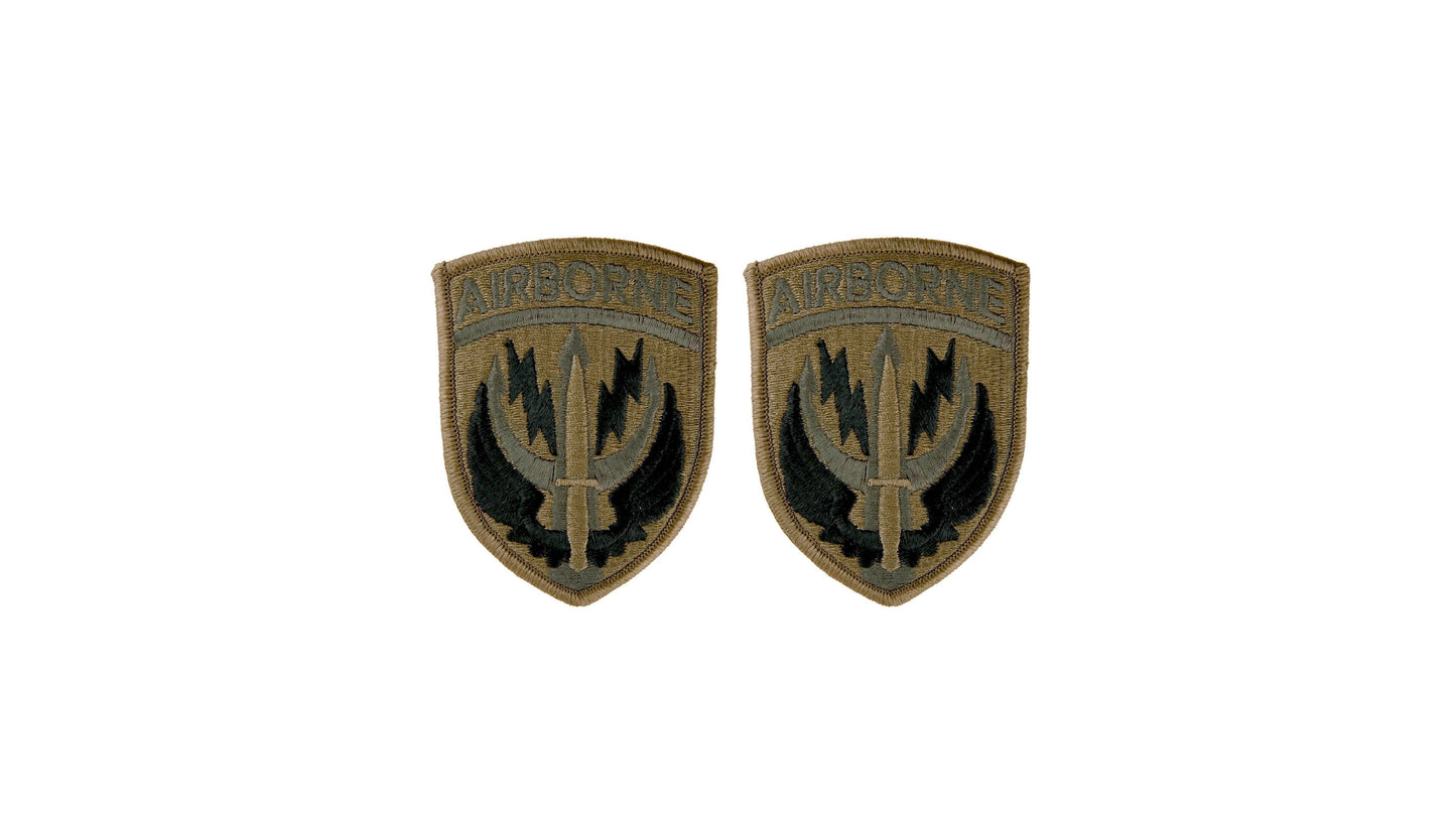 U.S. Army Special Operation  Command Central With Brown Border and Airborne Tab OCP Patch with Hook Fastener (pair)