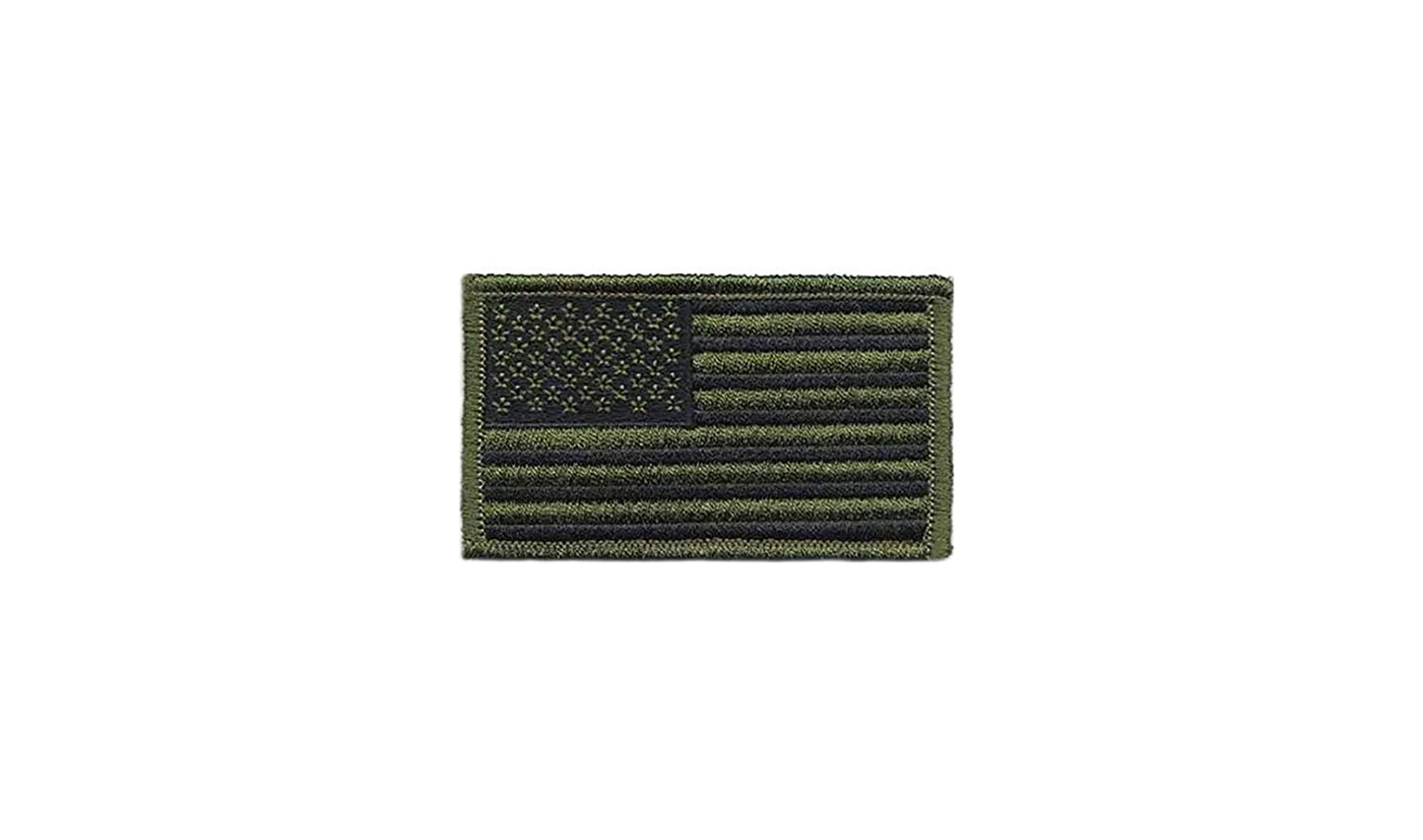 U.S. Flag Olive Drab OD Subdued Patch with Hook Fastener
