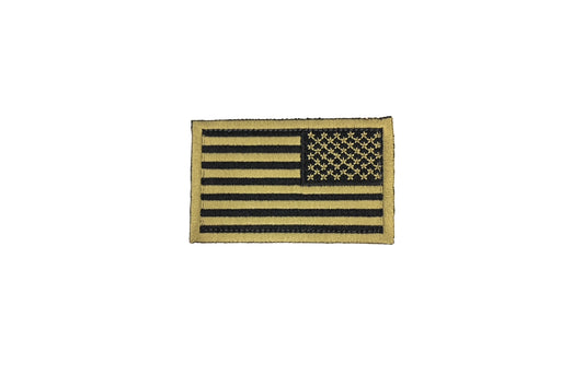 Tan and Black Reverse U.S. Flag With Hook Fastener