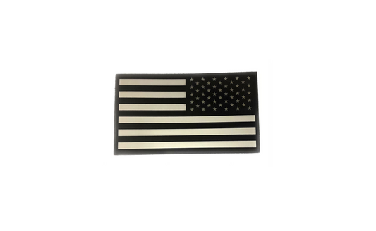 U.S. Flag Reverse I.R. BLK/TAN  Patch W/ Hook Fastener