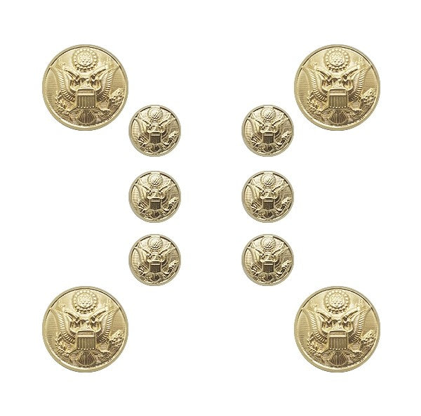 US Army Male STA-BRITE® Button Set 6-25 Ligne & 4-36 Ligne - Sta-Brite Insignia INC.