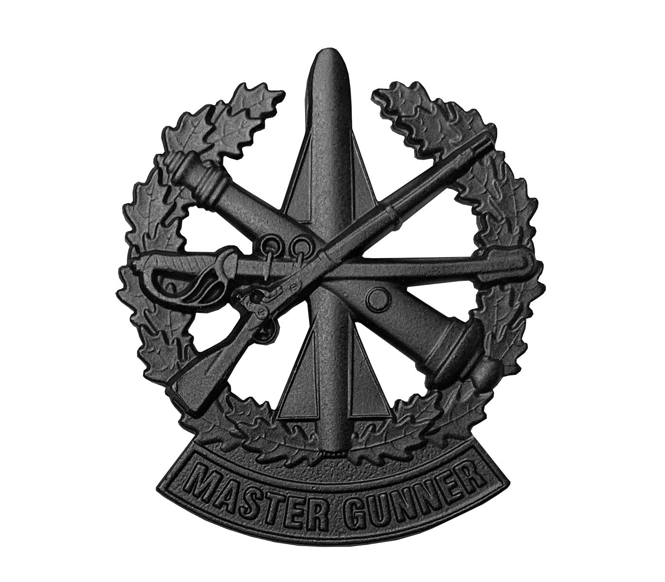 US Army Master Gunner STA-BRITE® BLACK Metal Pin-on Badge - Sta-Brite Insignia INC.