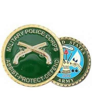 US Army Military Police (MP) Crossed Pistols Challenge Coin - Sta-Brite Insignia INC.