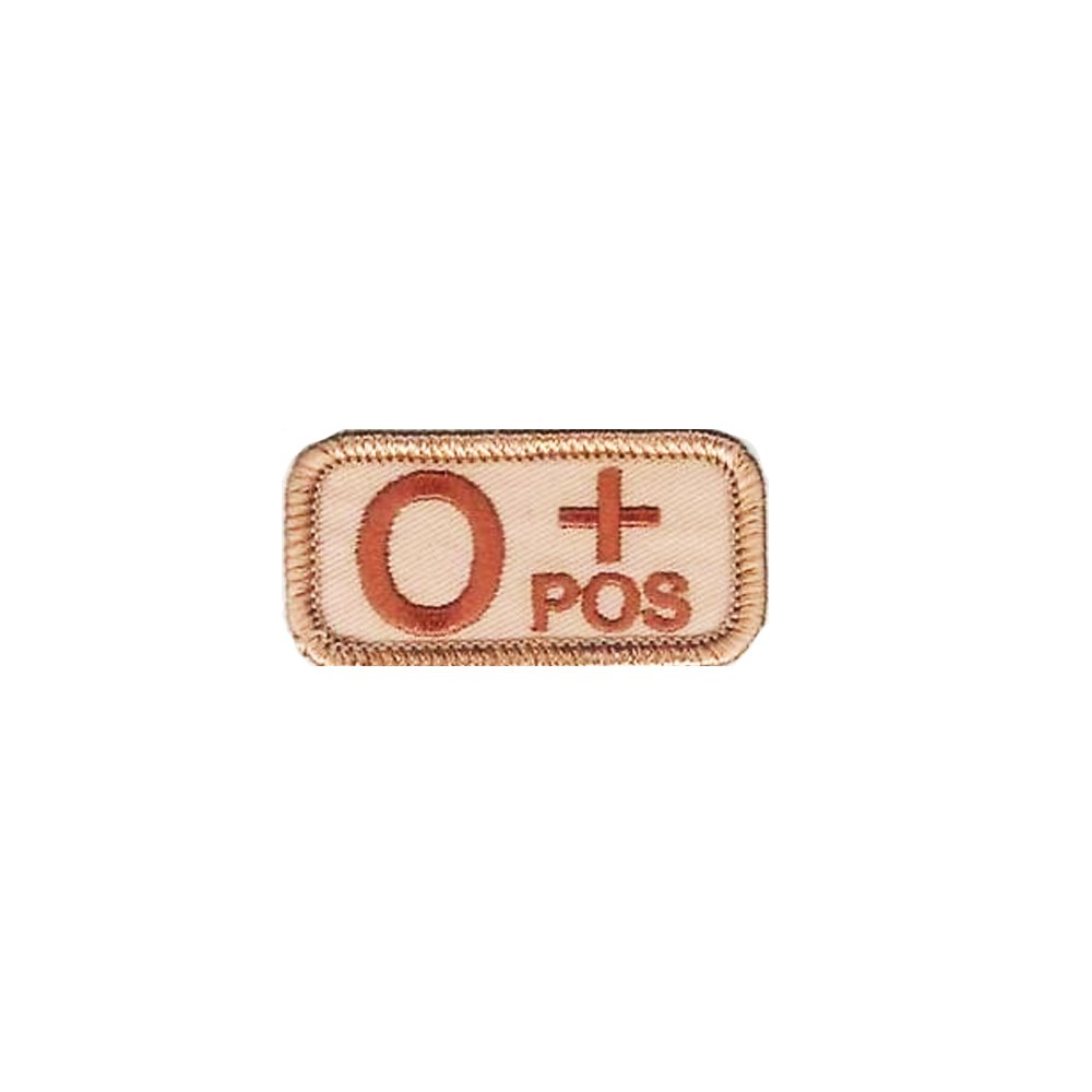 US Army O+ Blood Type Desert Patch with Hook Fastener - Sta-Brite Insignia INC.