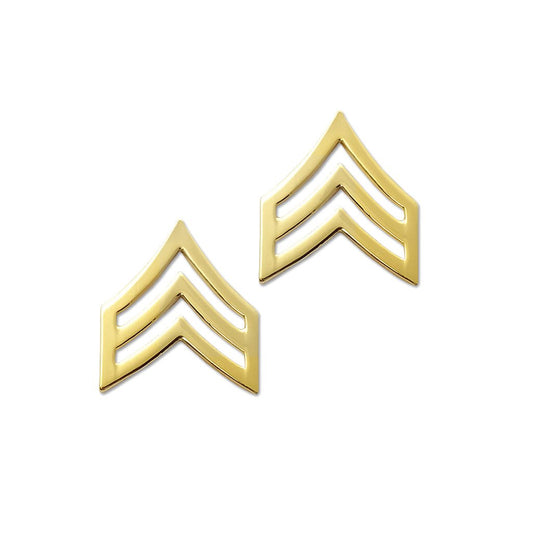 Police Sergeant Gold Rank Pin Tall 15/16" Pair - Sta-Brite Insignia INC.